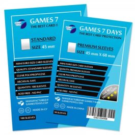 Протекторы Games7Days (45 х 68 мм) Mini Euro Standard  (100 шт)